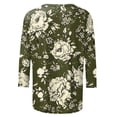 thumbnail image 5 of VBTAPA 3/4 Sleeve Tops for Women 2025 Dressy Casual Floral Print Tshirts Plus Size Crewneck Blouse Loose Fitted Tunic Tee Limited Time Sales Multicolor XXXXL, 5 of 6