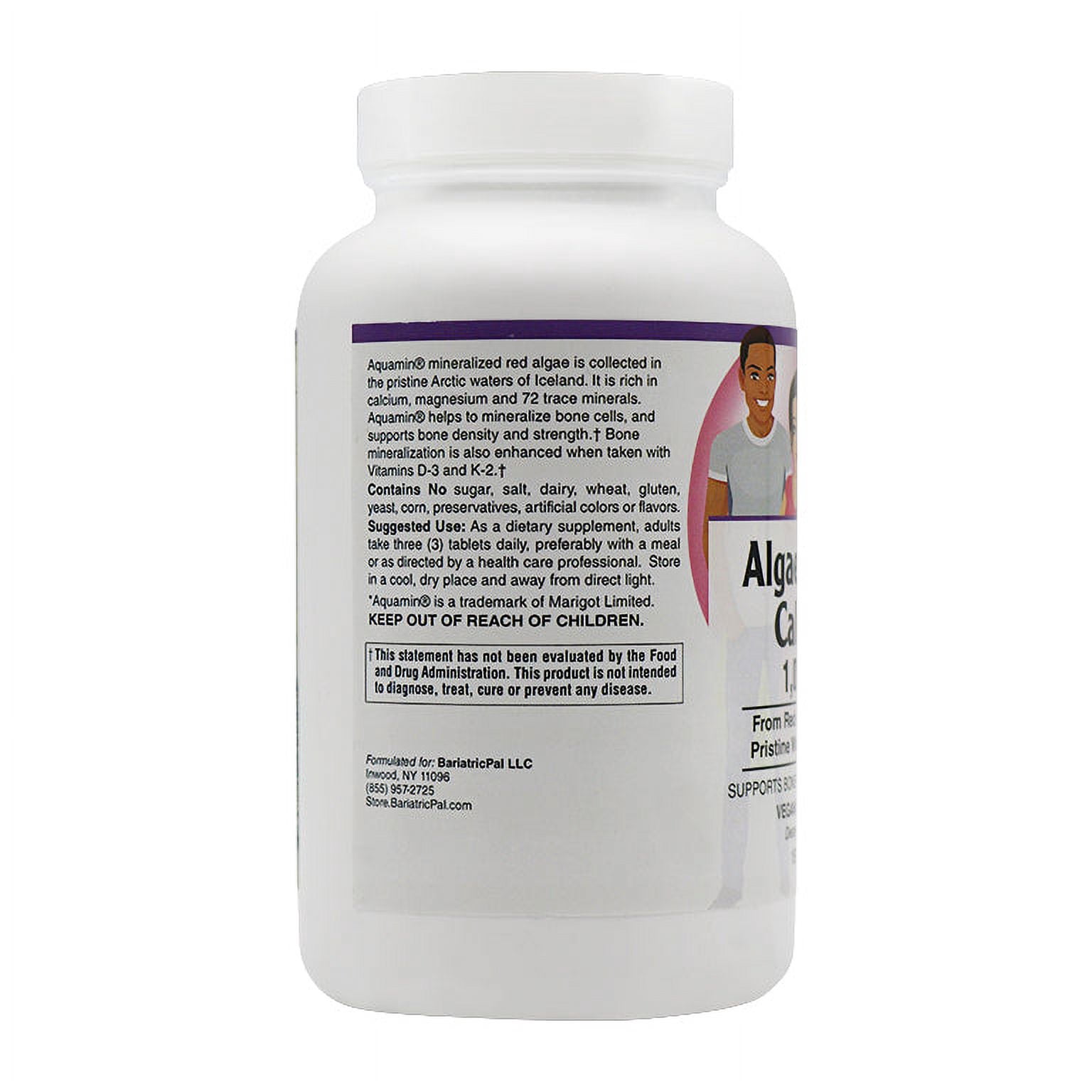 Algae Based Calcium 1,000mg Tablets with Magnesium, D3 and K2 by BariatricPal - Vegan Approved!