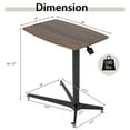 thumbnail image 3 of Costway Mobile Standing Desk Pneumatic Adjustable Overbed Table Rolling Laptop Cart, 3 of 10