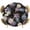 Black, variant on Elastic Fitted Round Tablecloth, Country Flowers Waterproof Stretch Table Cover for 55"-60" Tables, Botanical Purple Blue Floral Black Washable Outdoor Tablecloths for Patio, Picnic, Camping