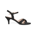 thumbnail image 3 of BLISSFUL STEP Sandales pour Femmes à Petit Talon, Bout Ouvert, Brides Croisées, Bride de Cheville Ajustable, Noir 8, 3 of 8