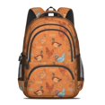 thumbnail image 2 of Rooster and Farm Orange Pattern Cute School Backpack Bag with Padded Back and Adjustable Shoulder Straps 16.9 X 12.6 X 5.9 Inches, 2 of 5