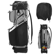 LEDMOMO Waterproof Golf Cart Bag for Men Black with Lightweight Durable Nylon