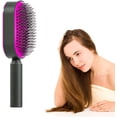 thumbnail image 1 of Cepillo de pelo autolimpiante para mujeres, cepillo de pelo con cerdas de jabalí, cepillo masajeador con cojín de aire 3D, cepillo de pelo autolimpiante para mujeres para cabello enredado y anudado, 1 of 5