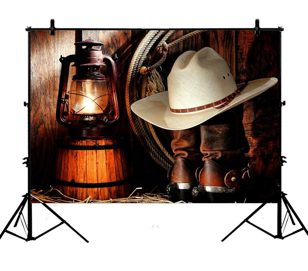 GCKG 7x5ft American West Rodeo Cowboy Polyester Photography Backdrop
