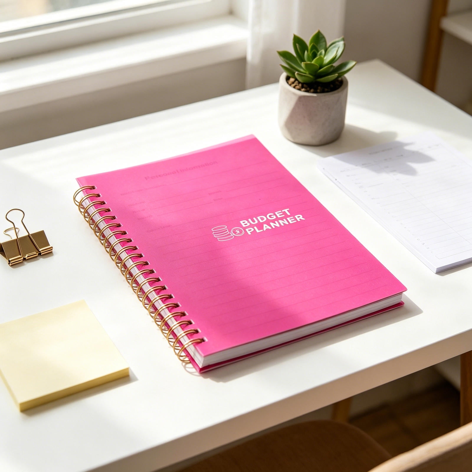 LOLIPPYY Compact Rosy Budget Planner Monthly Financial Organizer for Money Management