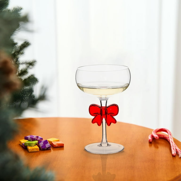 Bow Coupe Glass 10 OZ Holiday Time - Walmart.com
