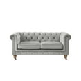 thumbnail image 4 of Londynn Loveseat Grey Velvet 71L x 33.5W x 30.3H Button Tufted Rolled Arm, 4 of 8