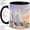 Black, variant on Snowy Owl Watercolor Coffee Mug, Winter Owl Mug, Morning Coffee Tea Cup for Home Office, White Bird Perched on Snow Pine Branch, Pastel Sunset Wildlife Art, Bird Lovers Women Men