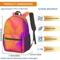 thumbnail image 4 of 17 Inch Lightweight Backpack,PVC Waterproof Oxford Fabric, Ergonomically Designed, with Large Capacity, Aurora Wave Print, 4 of 5