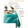 thumbnail image 2 of Ombre Turquoise Ocean Table Cloth, Waterproof Tablecloth for Rectangle Tables, Gradient Coastal Beach Waves Summer Reusable Washable Fabric Table Cover for Restaurant Kitchen Dining Tables 60"x120", 2 of 9