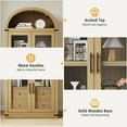 thumbnail image 4 of 71.7'' Tall Arched Bookcase with 4 Glass Door & 2 Drawers, Freestanding Arched Cabinet with Anti-Tipping Device, for Living Room, Bedroom, 4 of 11