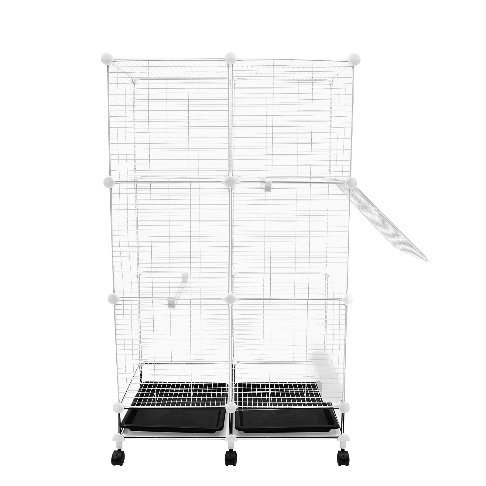 Large Bird Cages, 29.5x14.6x49.2 Inch Iron Mesh Aviary with Stand & Rolling Wheels, 3-Story Easy Assembly Breeding Cage for Parrot Canary Lovebird Finch, Removable Tray & Feeder