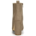 thumbnail image 3 of Unique Bargains Women's Pointy Toe Zipper Block Heel Ankle Boots Taupe 6, 3 of 7
