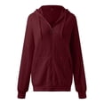 thumbnail image 5 of Jacket For Women Hoodie Long Sleeve Plain Regular Micr Elasticity Loose Zipper Hoodie Coat Long Jacket Tunic Womens Zippe Tunic Hoodies Large Hooded Hoodies Women Lightweight Hoodies for Women Long, 5 of 6