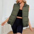 thumbnail image 5 of Womens Puffer Vest Sleeveless Puffy Vests for Women Collar Jacket Zipper Coat with Pockets, 5 of 6