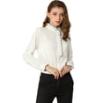 thumbnail image 1 of INSPIRE CHIC Camisa Blusa Manga Larga Botones Volantes Oficina Trabajo Para Mujer Blanco M, 1 of 6