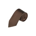 thumbnail image 1 of INSPIRE CHIC Men's Solid Color Narrow Stripes Necktie Graduation Suit Formal Ties Chocolate, 1 of 5