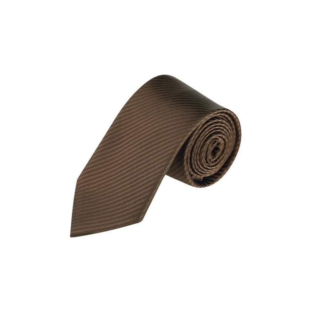 INSPIRE CHIC Men's Solid Color Narrow Stripes Necktie Graduation Suit Formal Ties Chocolate