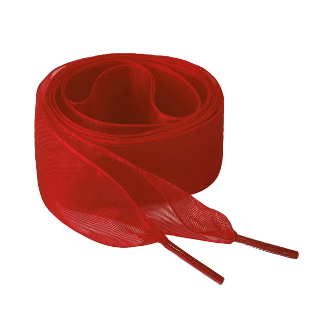 Cordones Planos Allegra K de 2 pares Transparentes de 2.5 Cm de Ancho para Zapatillas de Deporte Rojo 110cm