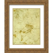 Hieronymus Bosch 2x Matted 20x24 Gold Ornate Framed Art Print 'Fox and rooster'