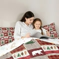 thumbnail image 5 of jejeloiu Wild Bear Queen Comforter Set,Jungle Wildlife Animals Bedding Sets,Red Patchwork Plaid Bedding Comforter Set For Girls Kids,Ultra Soft Home Decor Reversible,3-Piece, 5 of 8