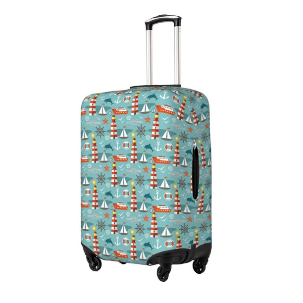 Balery Sea Lighthouse Funda de equipaje, fundas para maletas, elástica, lavable, protector de maletas, compatible con maletas de 18 a 32 pulgadas-Large