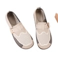 thumbnail image 5 of Womens Walking Shoes, Office Shoes, Widestep Shoes for Women, Womens Walking Shoes Wide Toe Barefoot Shoes Zero Drop Minimalist Loafer With Adjustable Strap Slip On Clogs, Beige US-5.5/EU-36, 5 of 5