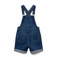 thumbnail image 5 of Alkepwun Denim Overalls Men Solid-Color Casual Loose Adjustable Straps Shorts Rolled Hem Bib Jumpsuit Multi-Pocket Side-Buttoned Washed Durable Romper, 5 of 5