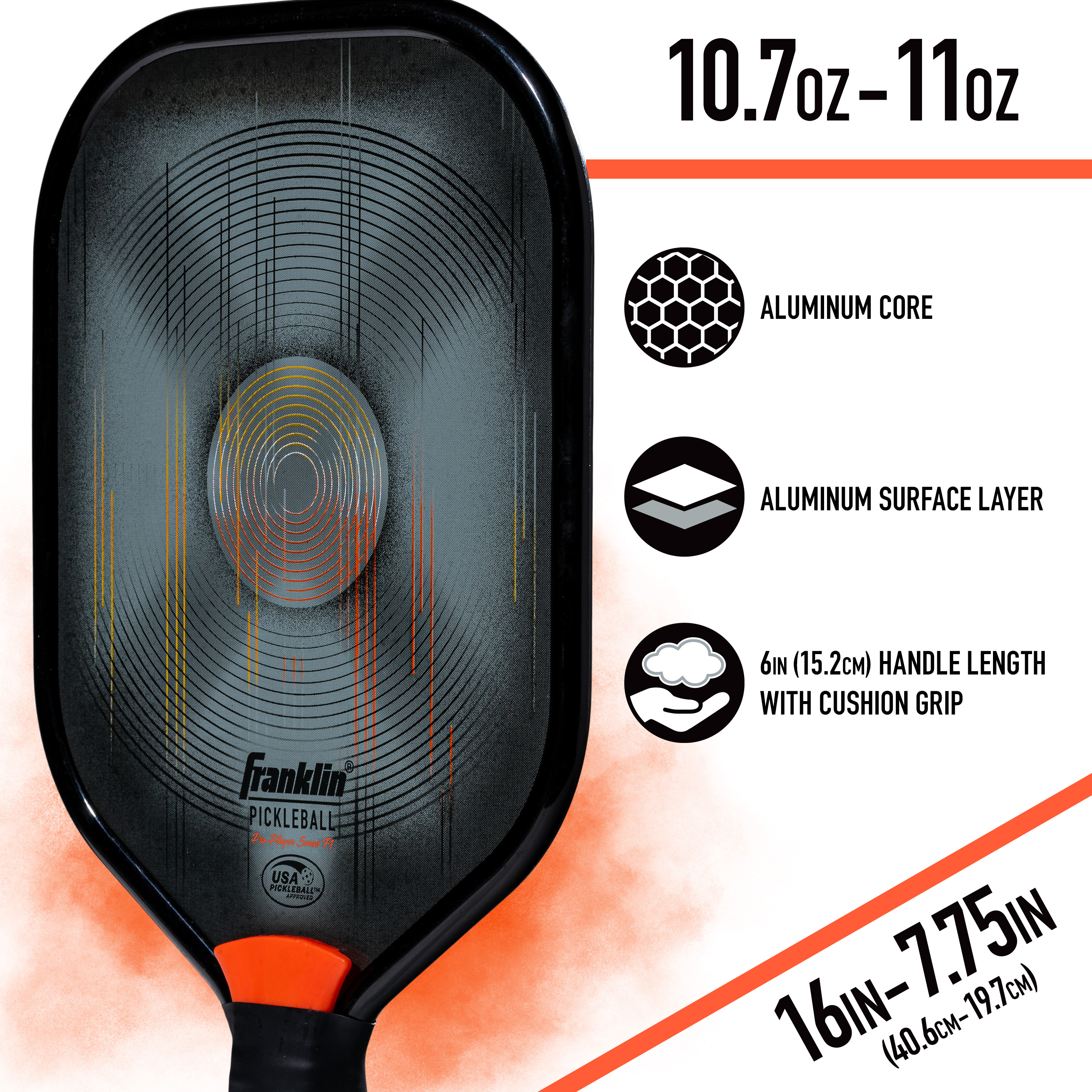 Franklin Sports Pickleball Paddle, Pro Player Aluminum photo 3
