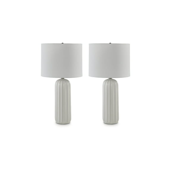 Signature Design by Ashley Contemporary Clarkland Table Lamp (Set of 2)  White