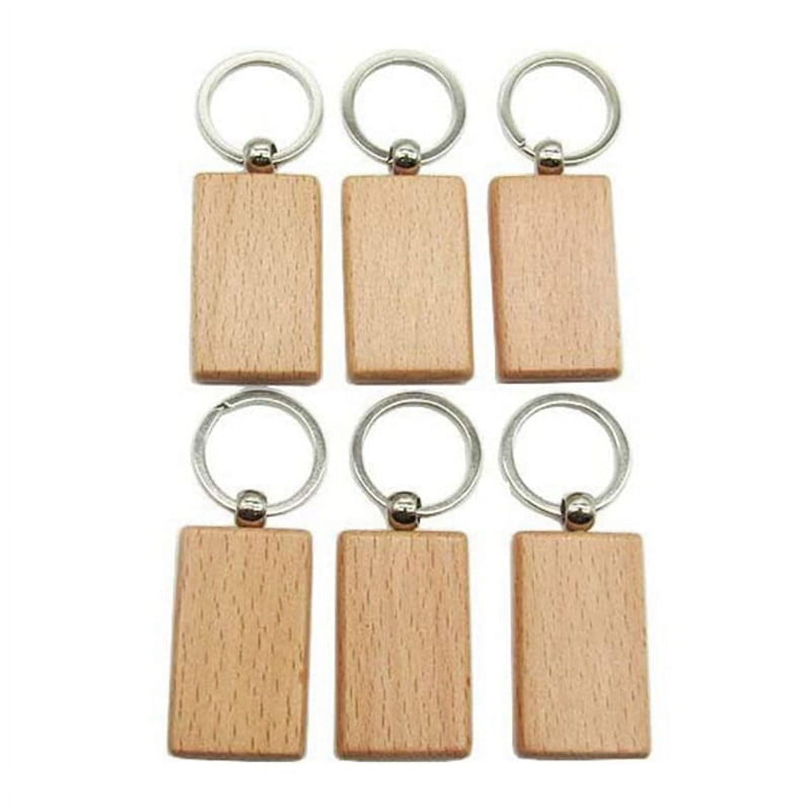 Rectangle Wooden Blanks Keychain Making Set Wood Chip Key - Temu