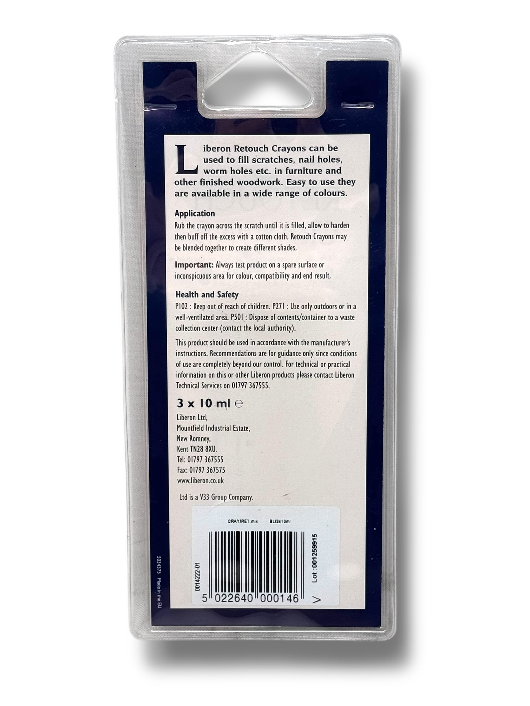 Liberon - Retouch Crayons: To Mask Superficial Scratches on Finished Wood (Set of 3)