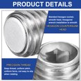thumbnail image 3 of 5 Pcs 304 Stainless Steel Pipe Plug M14 x 2 Male Internal Hex Thread Socket Pipe Plug, 3 of 7