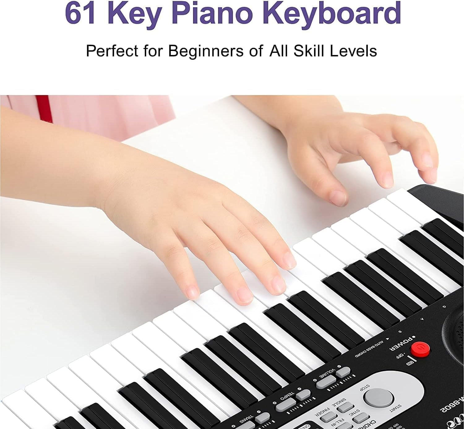 Danolapsi Piano Keyboard,61 Key Keyboard Piano for Beginner/Professional,Portable Keyboard Electric Piano with Microphone and Headphone Mode (Headphones+Mic+Stand+Stool)
