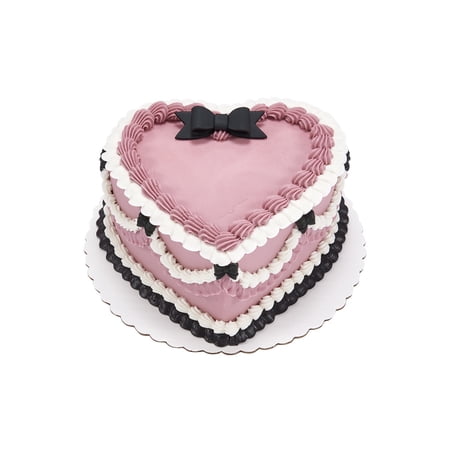 Pink Bow Heart Cake