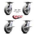 thumbnail image 2 of 8 Inch Thermoplastic Rubber Swivel Caster Set 2 Swivel Locks 2 Brakes SCC, 2 of 2