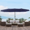 thumbnail image 3 of Senfot 15FT Extra Large Patio Umbrella with Base Double-Sided Market Umbrella Crank Handle UV Protected for Garden Backyard Poolside, 3 of 9