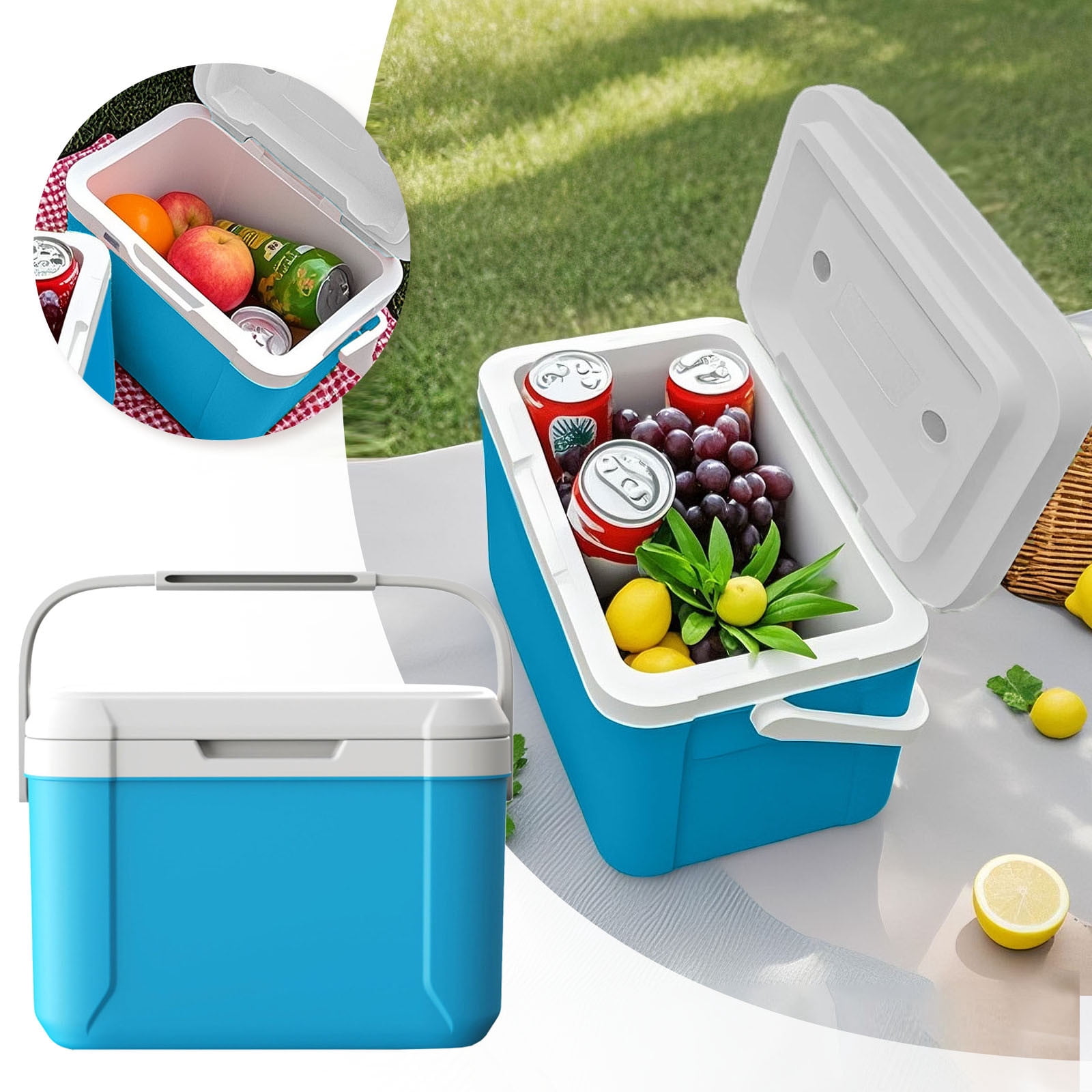 Camping Cooler Cooler With Handle Portable Refrigerator Keep Cool For 72 96 Hours Small Ice Chest Hard Food Storage For Beach Camping Sports Camping Hiking