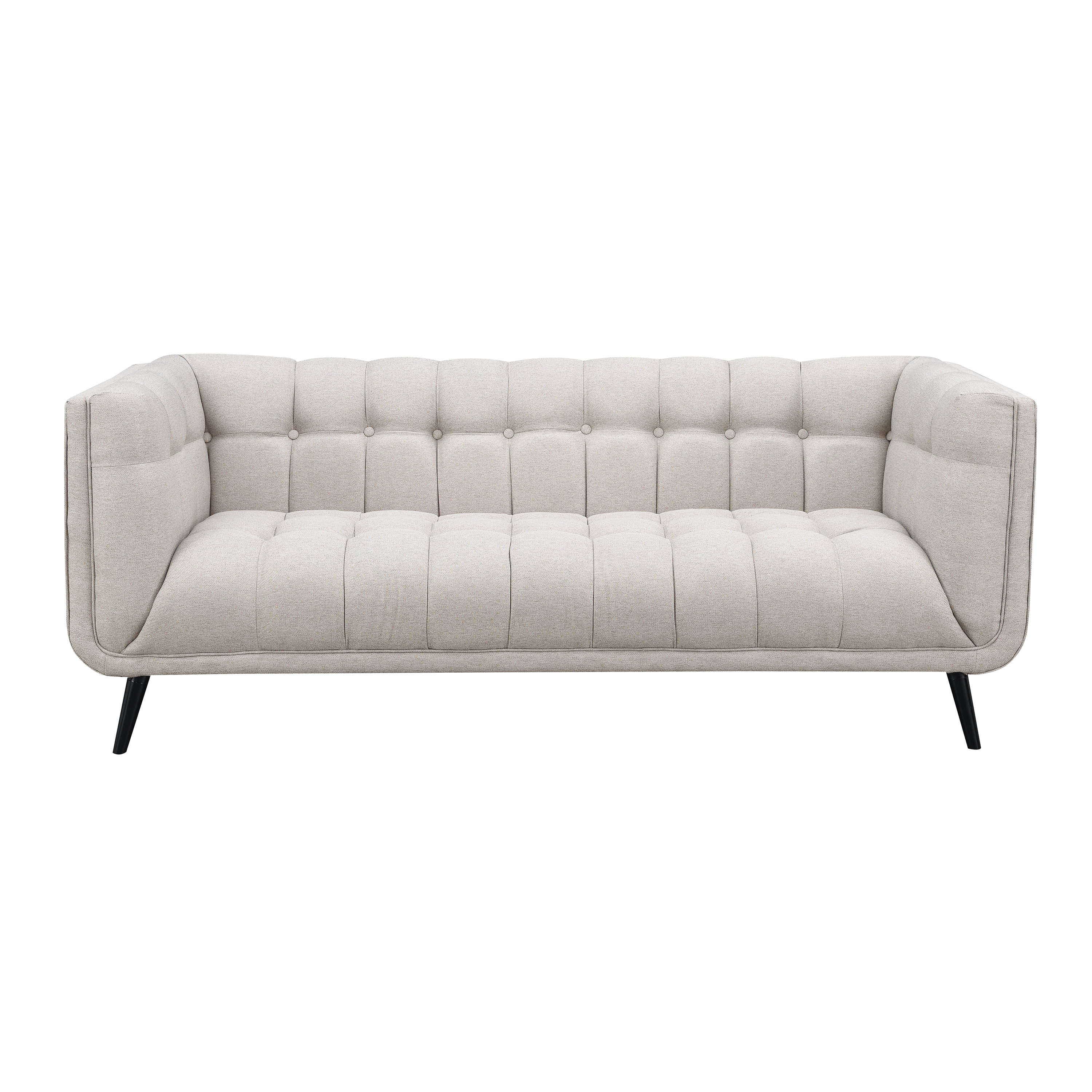 AC Pacific Mid-Century Modern Beige Living Room Sofa