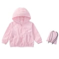 thumbnail image 3 of Child Padded Jacket Dqueduo Boys And Girls Summer Casual Fashion Hooded Zip Up Sun Protection Loose Jacket With Pockets Pink 5-6 Years, 3 of 5