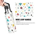 thumbnail image 4 of Yayeee 33oz Insulated Water Bottle Double Wall Stainless Steel with Flip Straw Lid, Red Simple Shapes, 4 of 7
