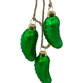 thumbnail image 4 of Northlight 8.5" Matte Green Christmas Pickle Trio Cluster Ornament, 4 of 5