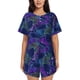 thumbnail image 1 of Balery Turtles Conjunto de Pijama para Mujer con Estampado, Dos Piezas de Manga Corta y Shorts, Ropa de Dormir Suave con Cuello Redondo y Bolsillos-Medium, 1 of 6