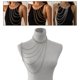 thumbnail image 3 of Cadena de moda para mujer, joyería de hombro multicapa, borlas, collares de disfraz Blanco A, 3 of 9
