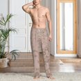 thumbnail image 4 of Salouo Rose Gold Marble Texture Print Pajama Pants for Men, Lounge Pants Elastic Waistband Casual Men's sleepwear Loungewear Sleep Pajama Pant -Large, 4 of 7