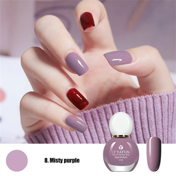 Esmalte de uñas, regalos para mujeres Esmalte de uñas mate Esmalte de uñas mate de secado rápido y blanqueador sin horneado de larga duración 12ML Pegatinas para uñas
