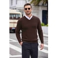 thumbnail image 4 of COOFANDY Men Casual V Neck Sweater Dress Lightweight Fitted Knit formal Sweater Top, 4 of 6