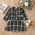 Douhoow Kid Girls 2pcs Clothes Set Long Sleeve Plaid Cardigan Coat