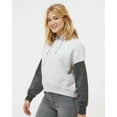 thumbnail image 2 of MV Sport - Women's Sueded Fleece Colorblocked Crop Hooded Sweatshirt - W23716, 2 of 5